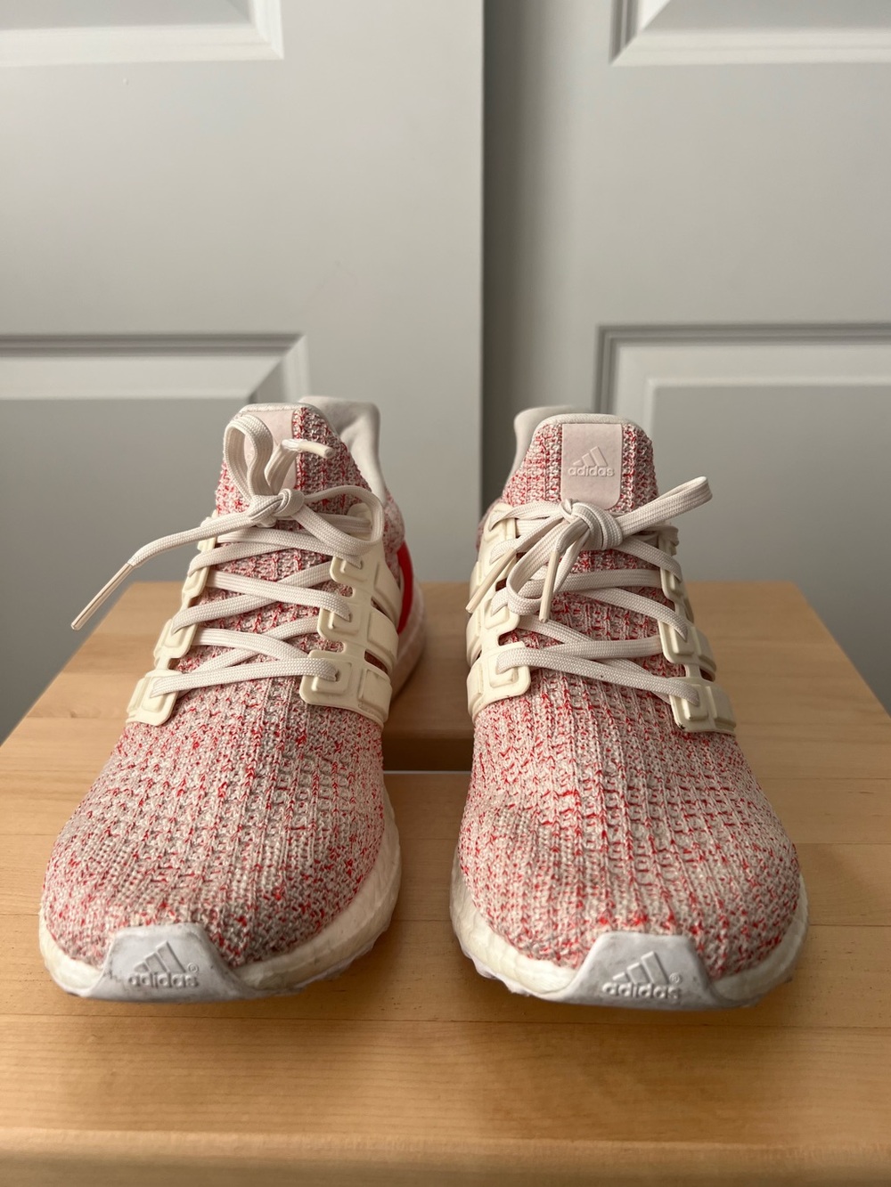Adidas Red and White Boost Running Sneakers - Picture 5 of 9